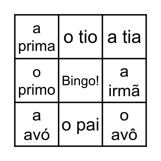 Bingo: A Família Bingo Card