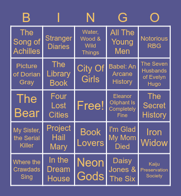 Bookswap Bingo Card