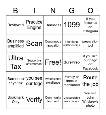 ATA Tax Bingo!10 Bingo Card