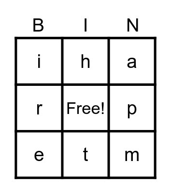 Phonics Group 1 & 2 Bingo Card