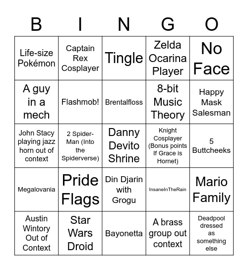 MAGFest Bingo Card
