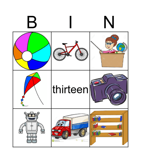 toys, colors and classroom vocabulary Bingo Card