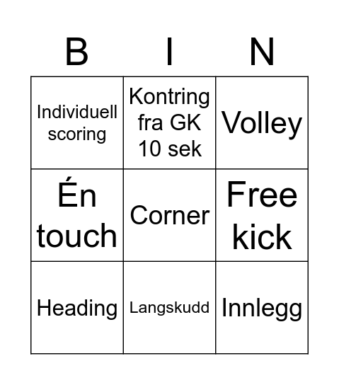 Different types of goals Bingo Card