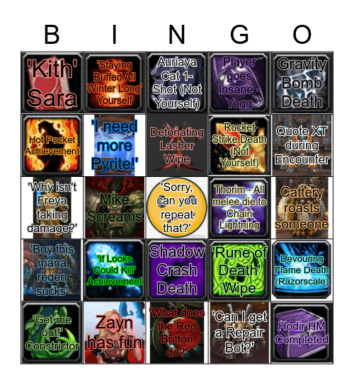 Ulduar Bingo Card