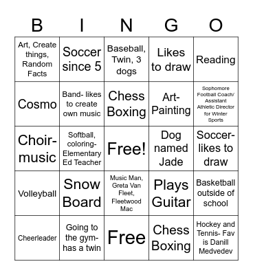 Wendlick's Awesom Gov Class Bingo Card