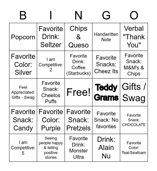 Summer 2023 Bingo Card