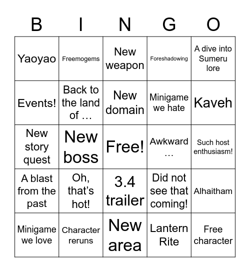 IS IT ALREADY 3.4? Bingo Card