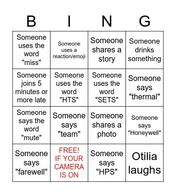 Otilia Farewell Bingo Card