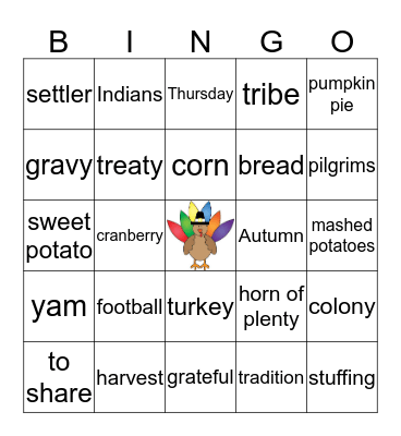 Thanksgiving Bingo  Bingo Card