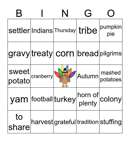 Thanksgiving Bingo  Bingo Card