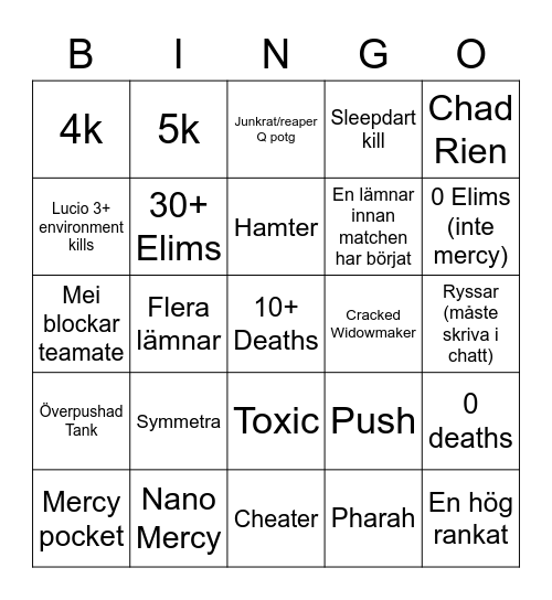 OW Bingo Card