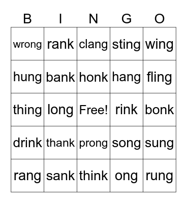 Glued Sounds Bingo Card