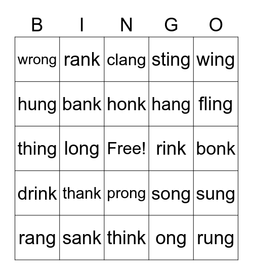 Glued Sounds Bingo Card