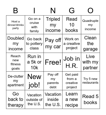 KJ’s 2023!!! Bingo Card