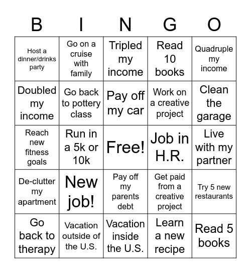 KJ’s 2023!!! Bingo Card