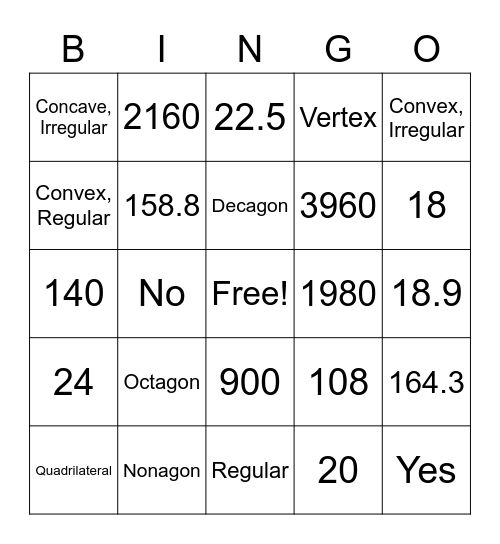 6.1 Bingo! Bingo Card