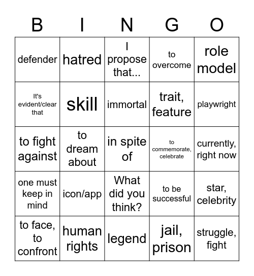 U3 ASD 1 y 2 Bingo Card