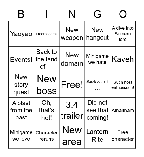 IS IT ALREADY 3.4? Bingo Card