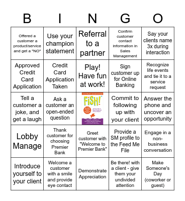 Fish! Bingo Card