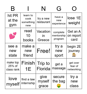 Christine's 2023 BINGO Card