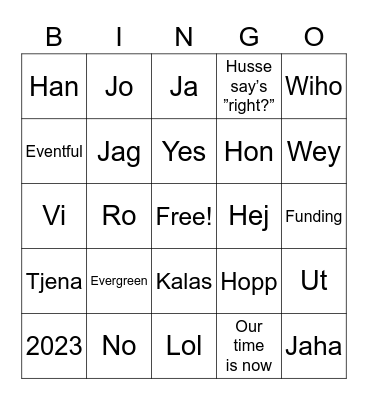ANYFIN KICK OFF 2023 Bingo Card