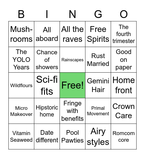Pinterest Predicts 2023 Bingo Card