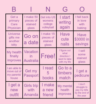 Regan's 2023 Bingo Card