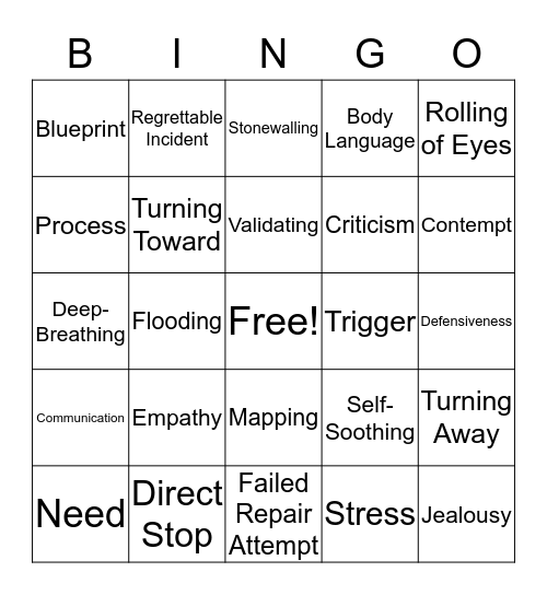 4 Horseman Bingo Card