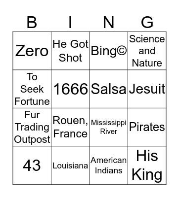 Robert De La Salle Bingo Card