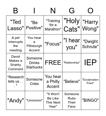 LSM Bingo Card
