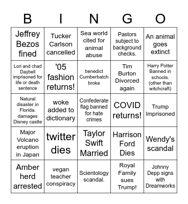 2023 bingo Card