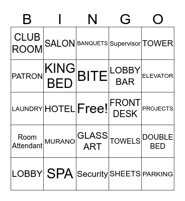 POP-UP BINGO Card