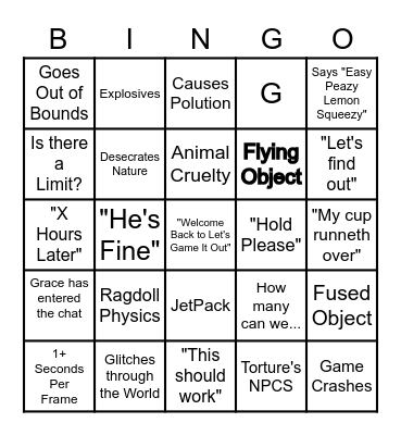 LGIO Bingo Card