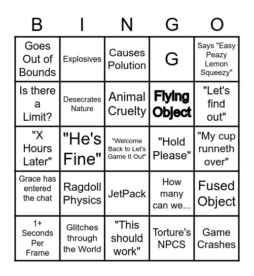 LGIO Bingo Card