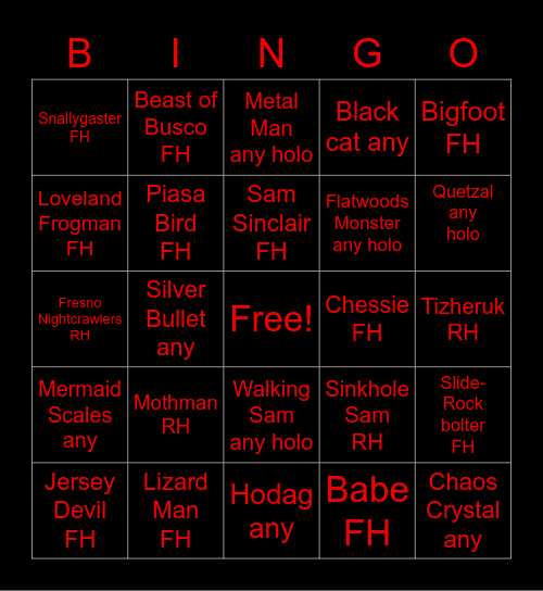 CN1 Bingo Card