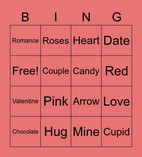 Valentine's Day Bingo Card