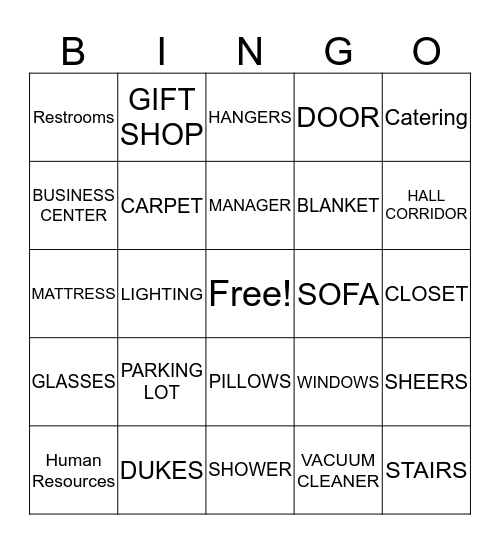 POP-UP BINGO Card