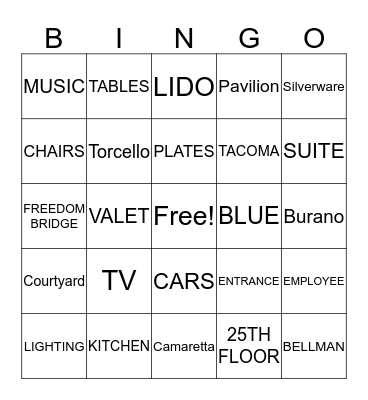 POP-UP BINGO Card
