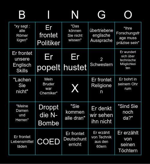 Schmidtchen Bingo Card