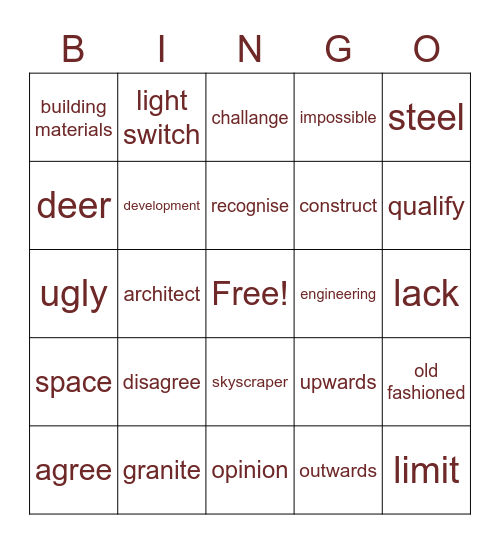 Design matters Bingo Card