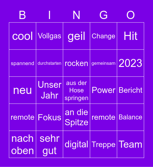 Diab Bingo Card