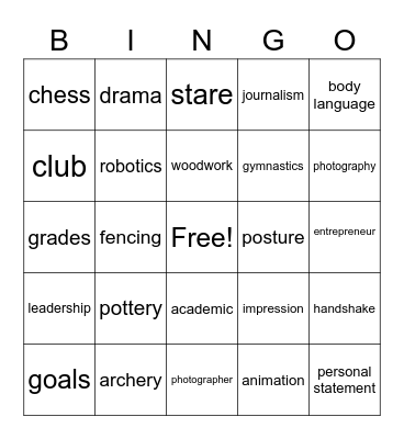 TB6 U4 Bingo Card