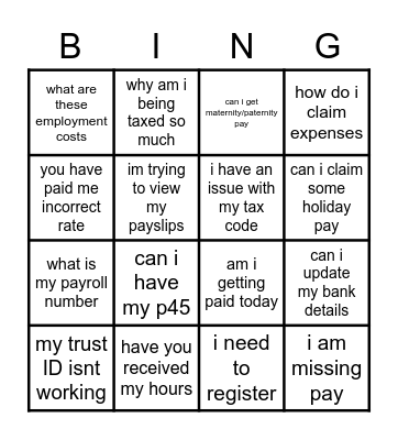 ORANGE GENIE BINGO Card