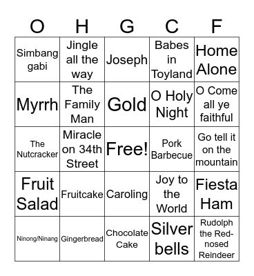 CHRISTMAS BINGO Card