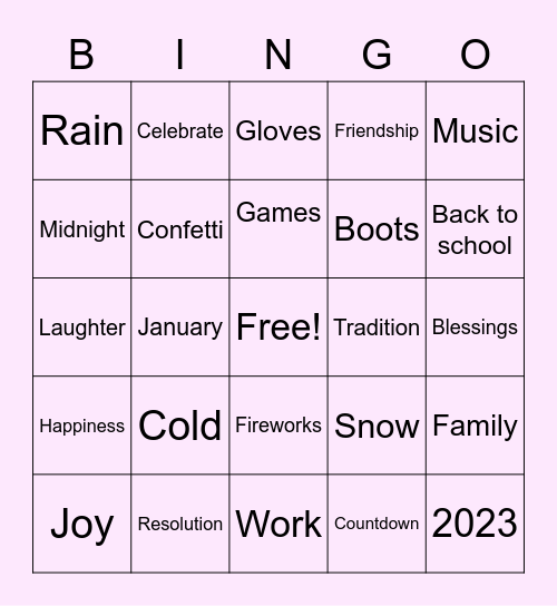 Happy New Year! Bingo Card
