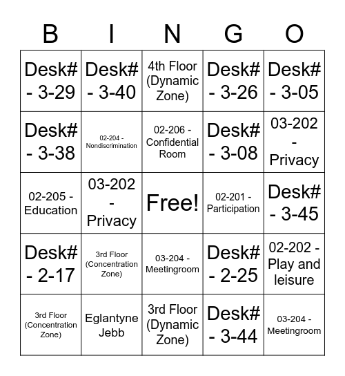 ReddBarna Bingo Card