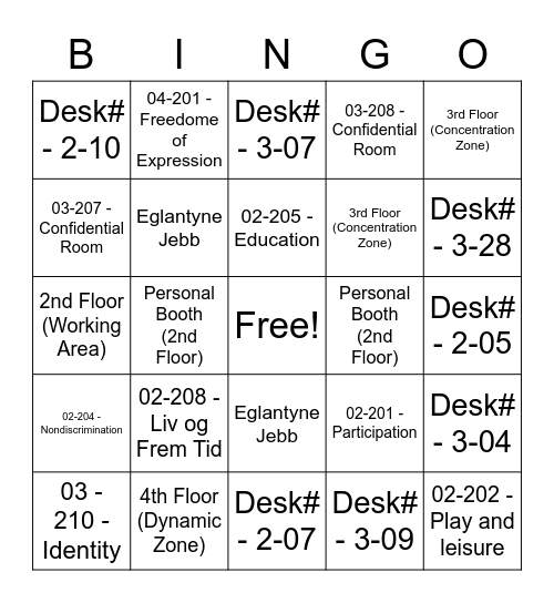 ReddBarna Bingo Card