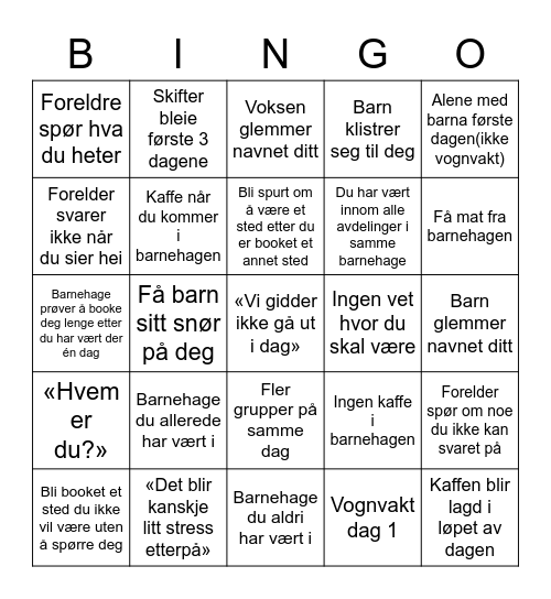 Adecco Bingo Card