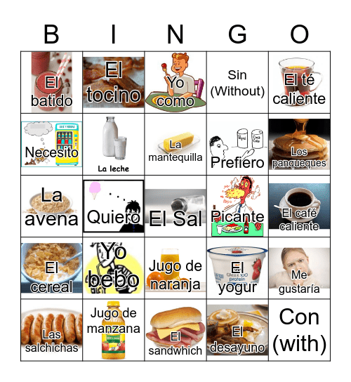 El desayuno Bingo Card