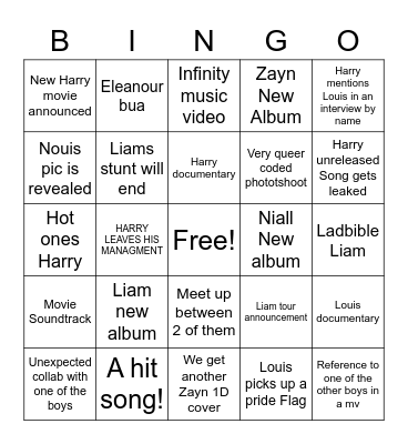 OT5 Bingo Card